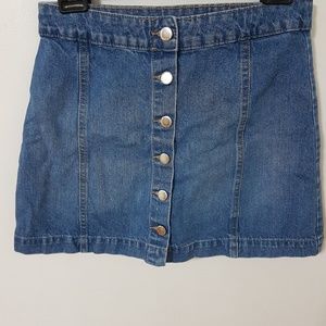 H&M A-line button down short skirt Blue, size 8